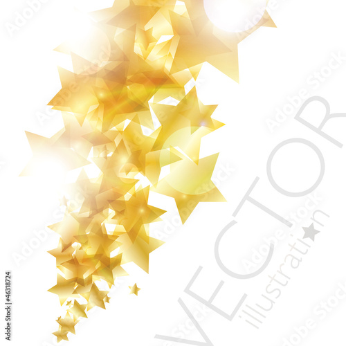 Shiny golden stars background vector eps10
