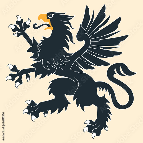 Black Heraldic Griffin