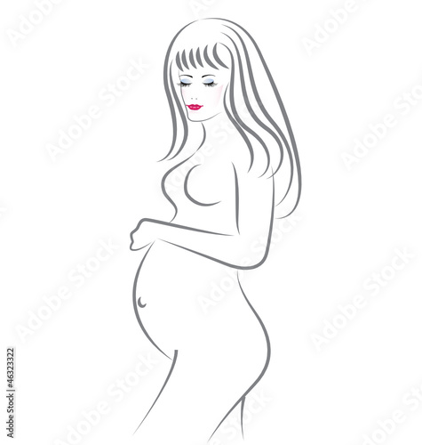 Pregnant beauty woman vector