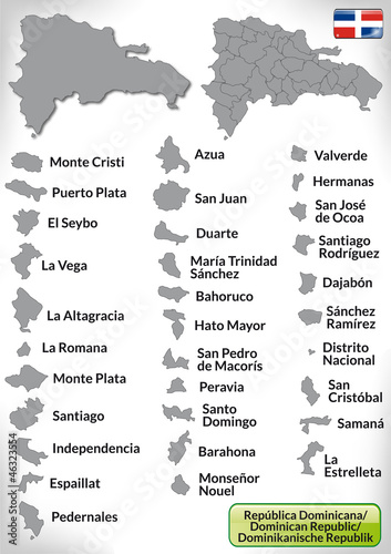 Übersichtskarte von der Dominikanischen Republik 