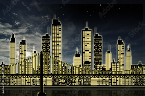City skyline in night