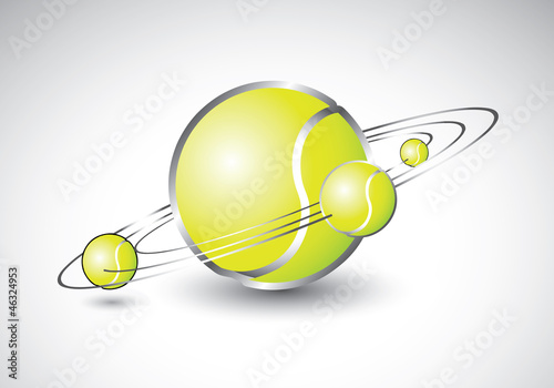 Tennis balls shaped like solar system