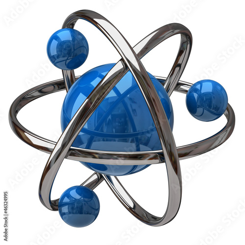 3d illustration of atom isolated on white backgoundq