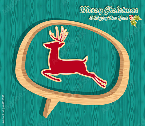 Retro wooden Christmas banner