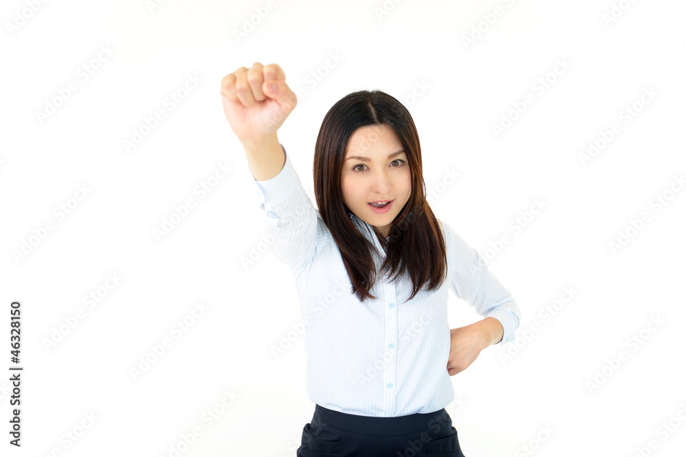 ガッツポーズのOL ガッツポーズのOL