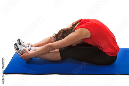 Young fit woman exercising