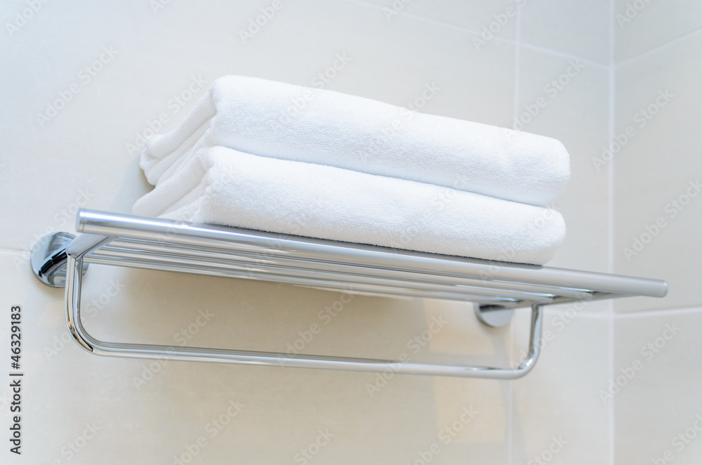 Shelf with towels for the shower Shelf with towels for the shower