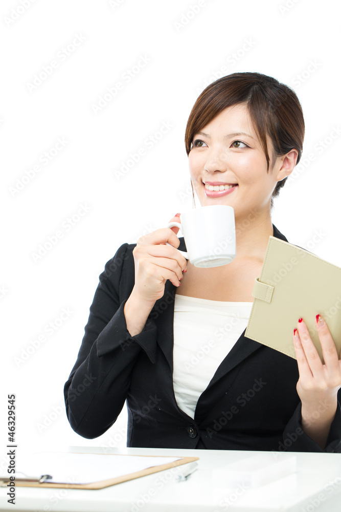 Beautiful businesswoman on white background. Portrait of asian. Beautiful businesswoman on white background. Portrait of asian.