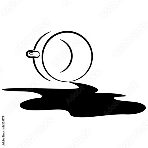 Illustration of an overturned cup and spilled coffee. eps10 photo