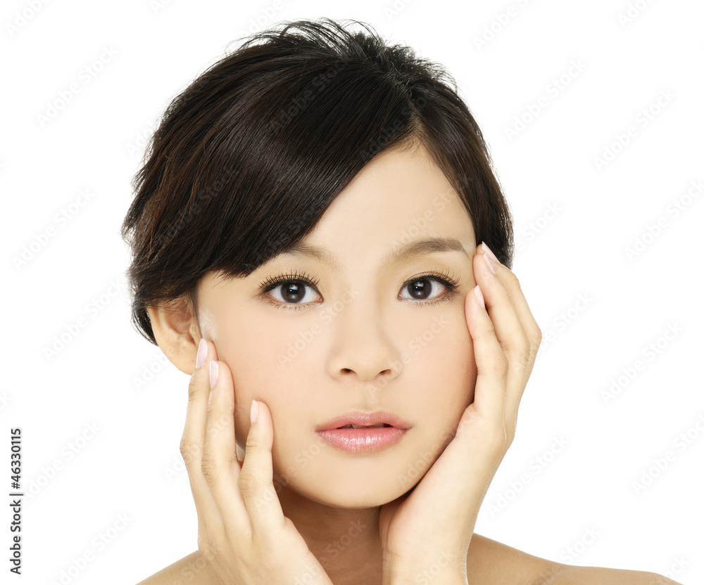Attractive asian girl face for beauty products Attractive asian girl face for beauty products