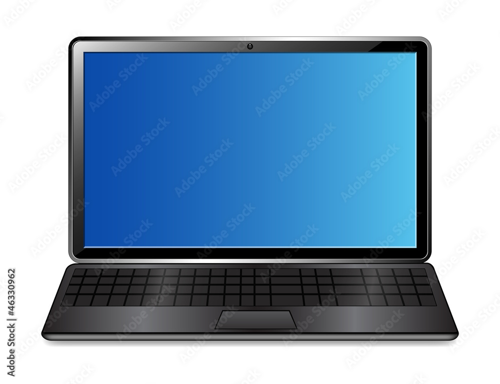Laptop Vector Illustration with Blank Screen Laptop Vector Illustration with Blank Screen