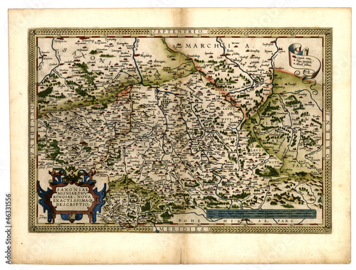Historische Landkarte Sachsen 1570 photo