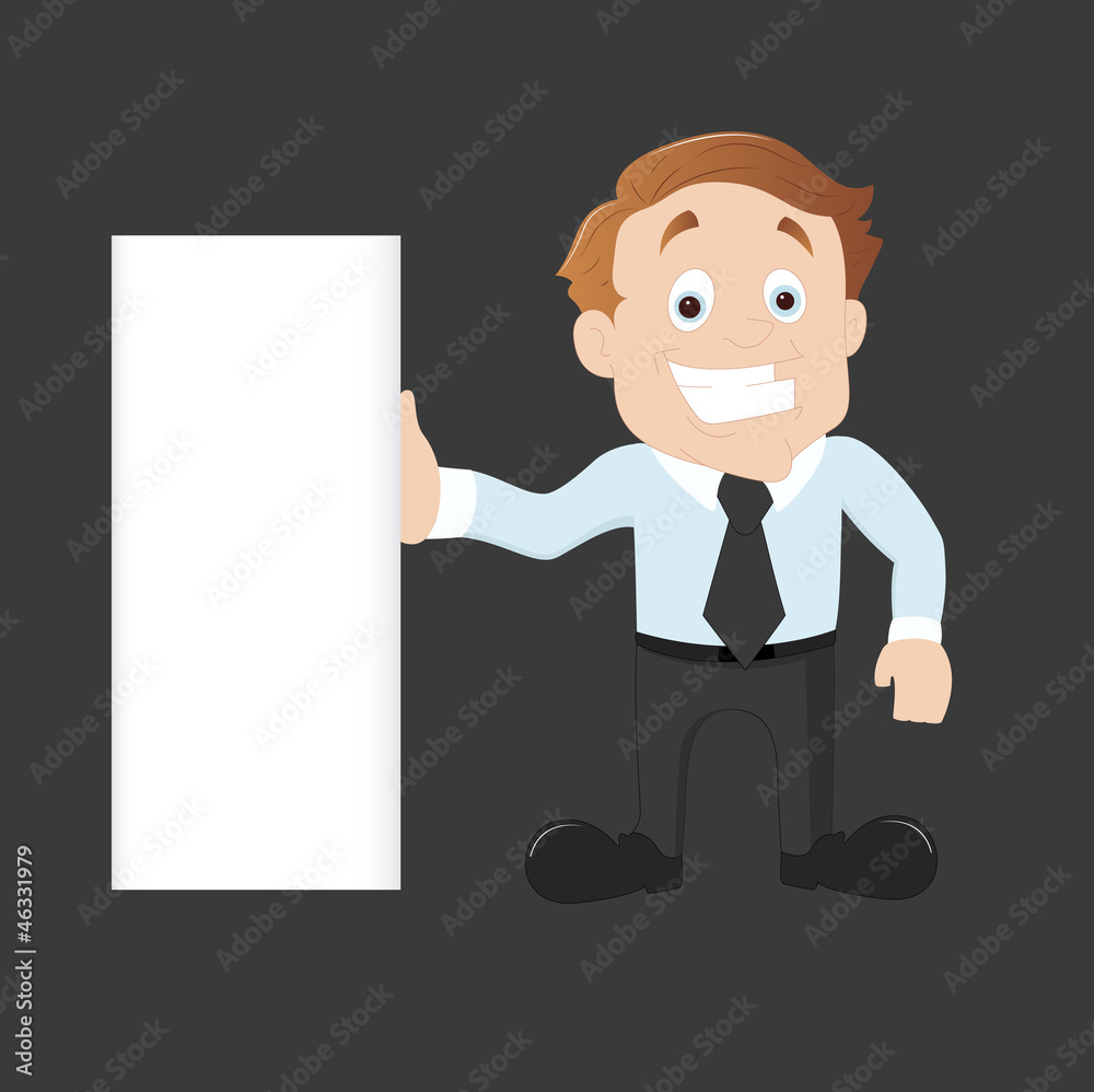 Businessman with a Blank Board