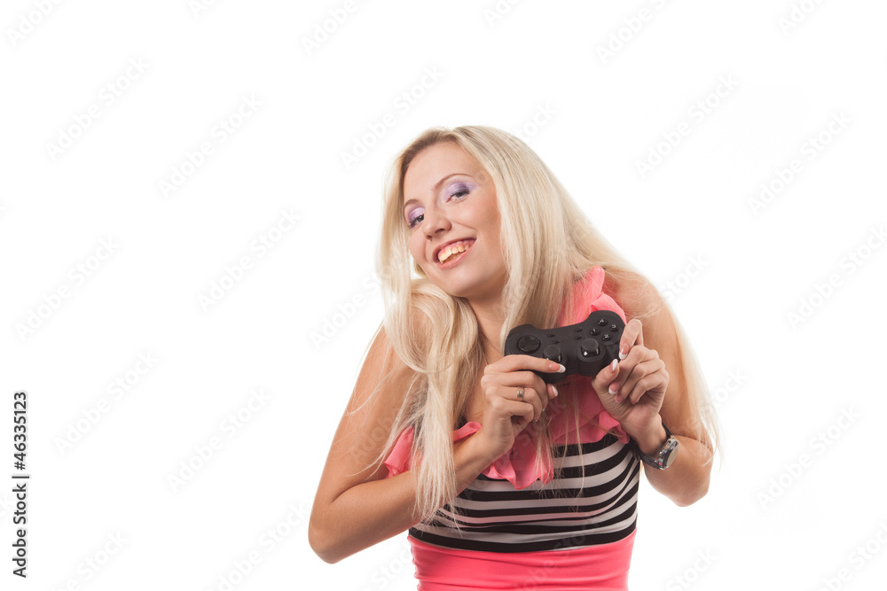 Girl play wideogame Girl play wideogame