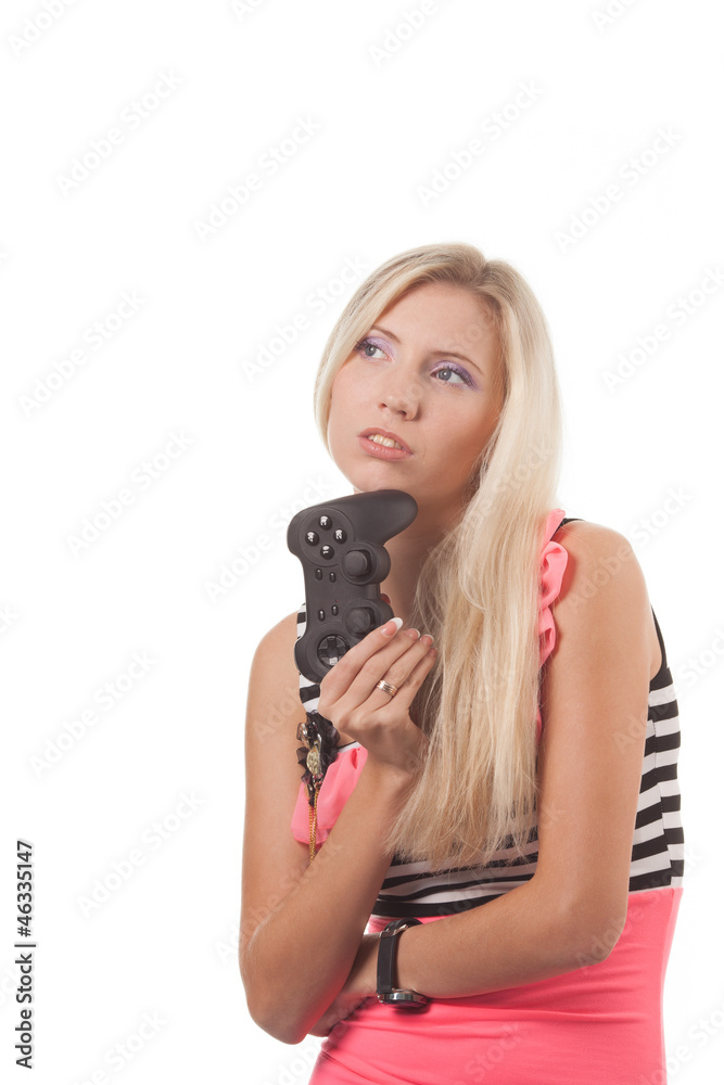 Girl play wideogame Girl play wideogame