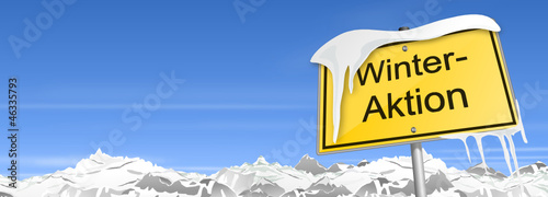Schild Berge Winteraktion