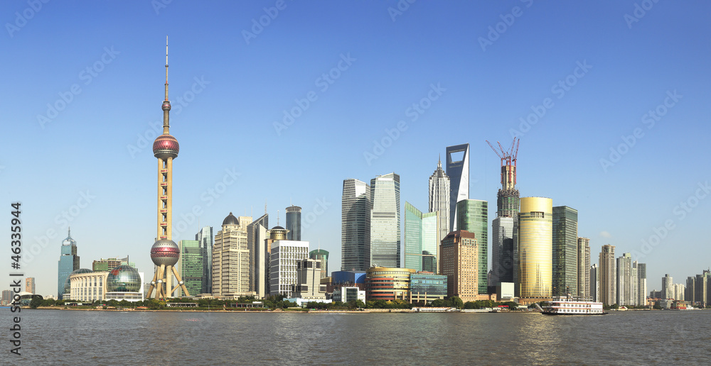 Fototapeta premium Lujiazui Finance&Trade Zone of Shanghai skyline at city landscap