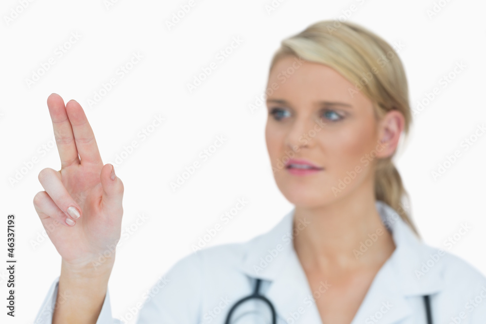 Doctor pointing at something Doctor pointing at something