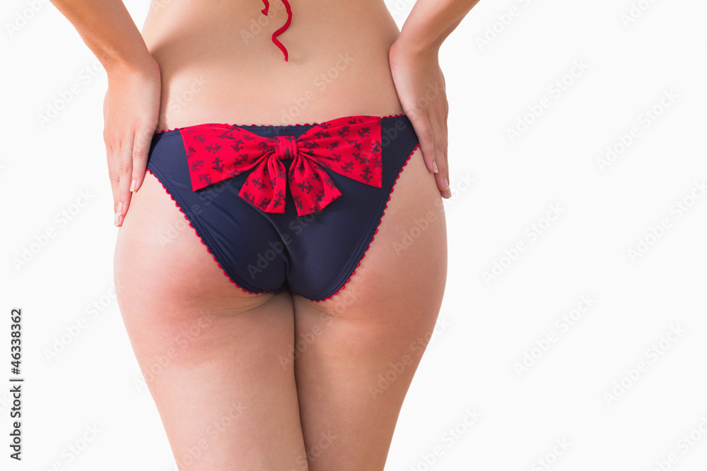 Woman at rear wearing bikini briefs Woman at rear wearing bikini briefs