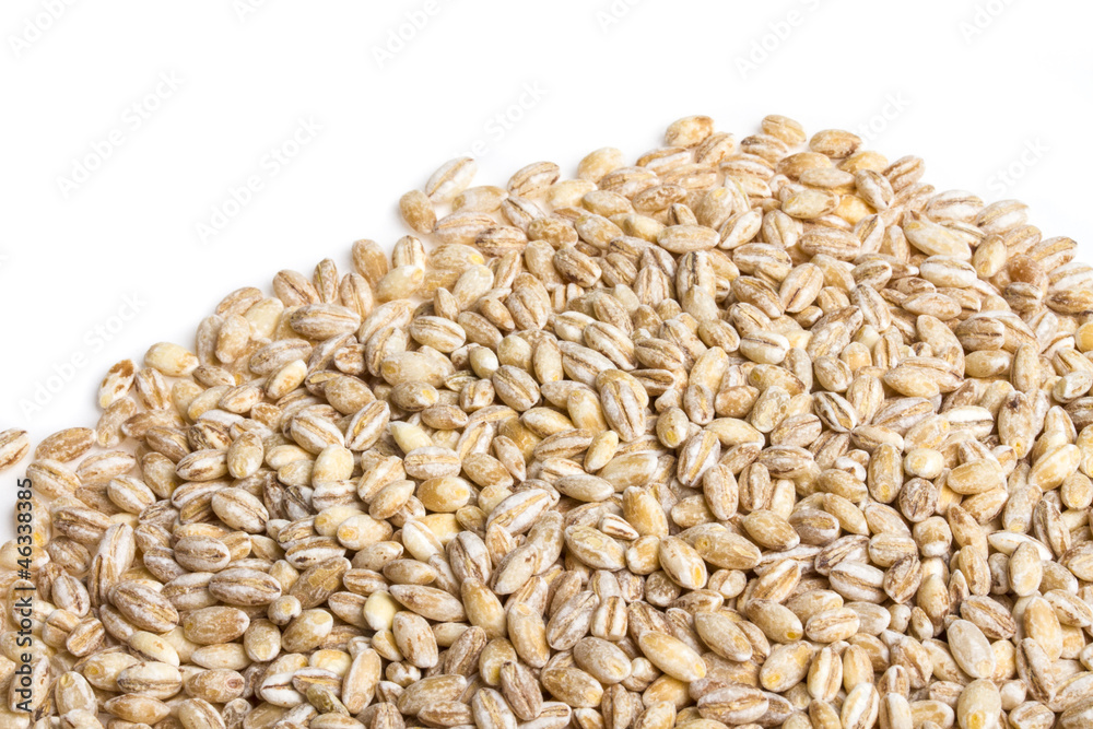 Pile of Pearl Barley isolated on white