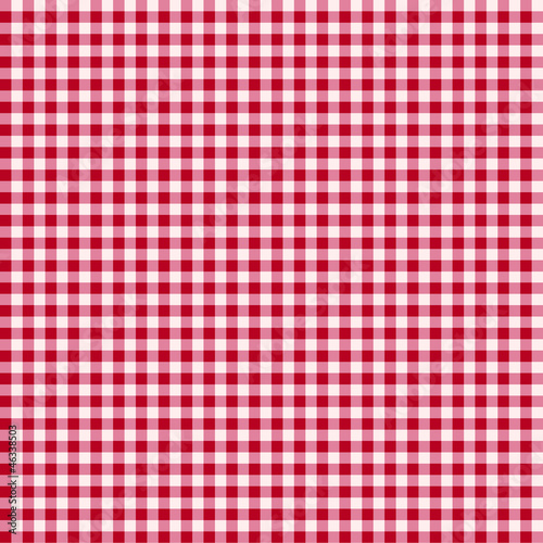 Red and white tablecloth