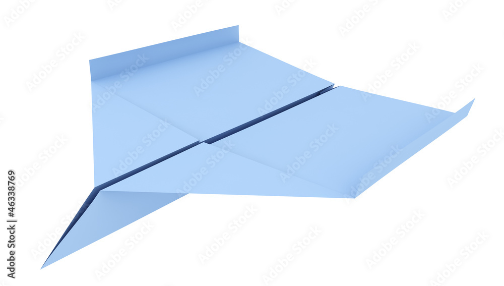 Blue paper airplane (3d render) Blue paper airplane (3d render)