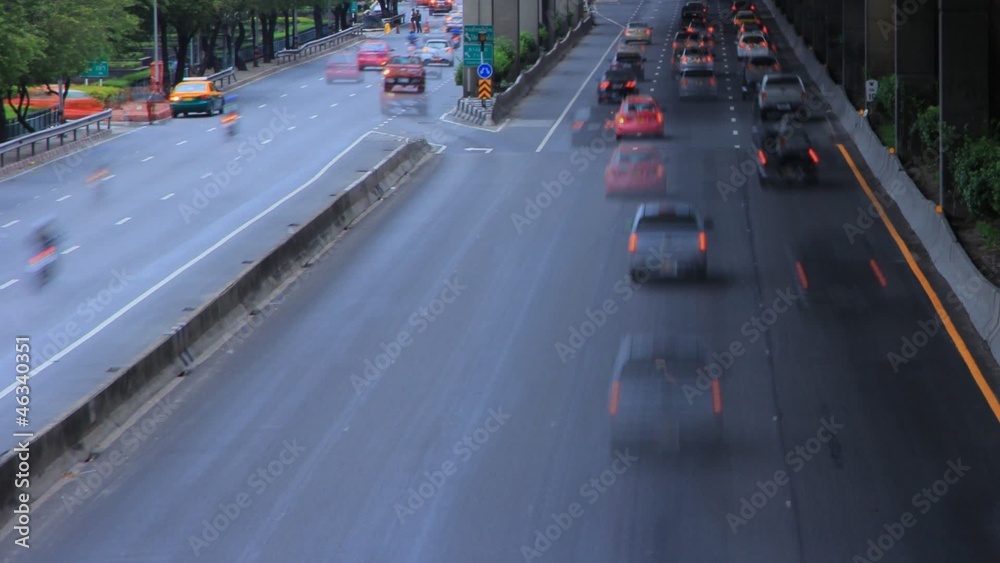 Car on the highway in the evening. Car on the highway in the evening.
