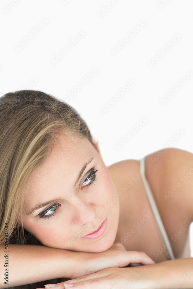 Calm woman looking away Calm woman looking away