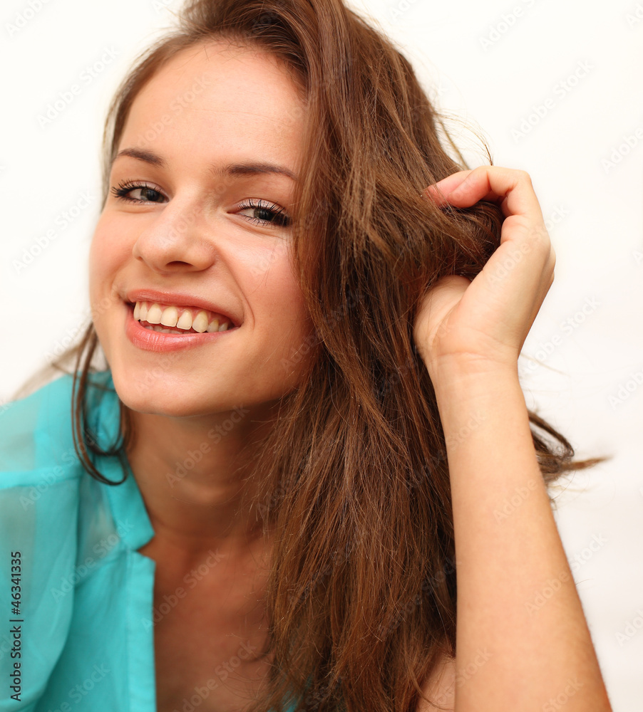 beautiful smiling girl shot on a white background beautiful smiling girl shot on a white background