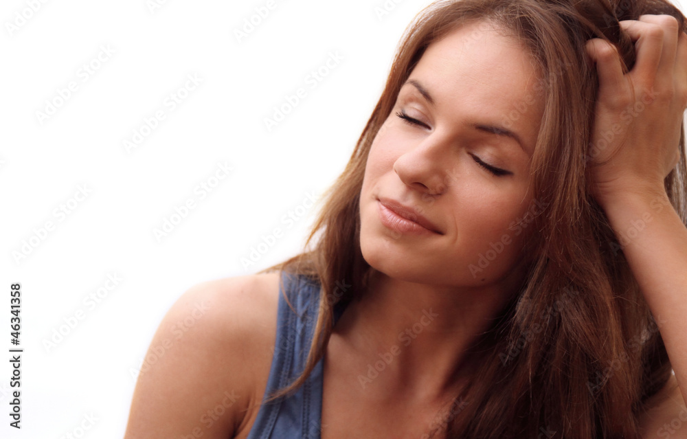 beautiful smiling girl shot on a white background beautiful smiling girl shot on a white background