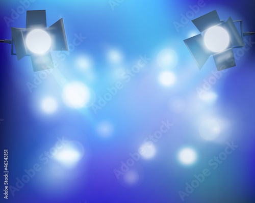 Spotlights in a smoke.