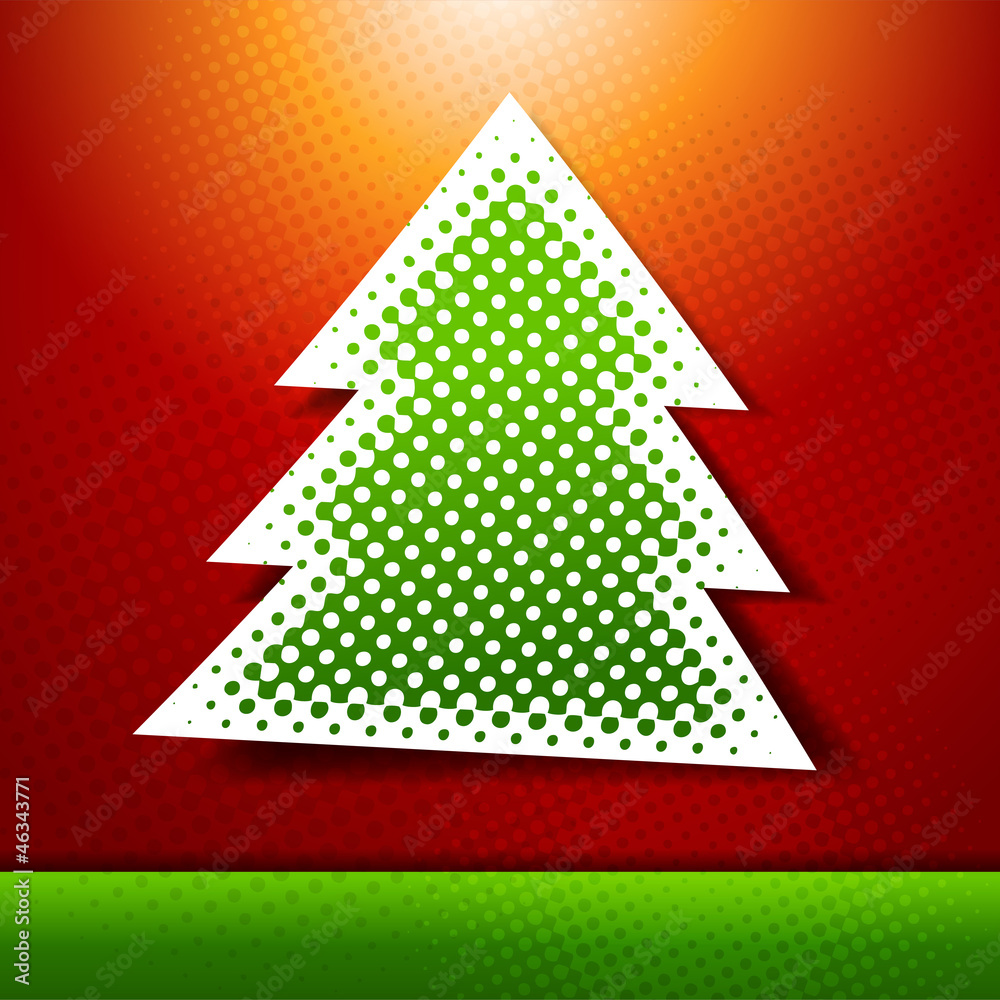 Christmas and New year holidays vector card with tree. Christmas and New year holidays vector card with tree.