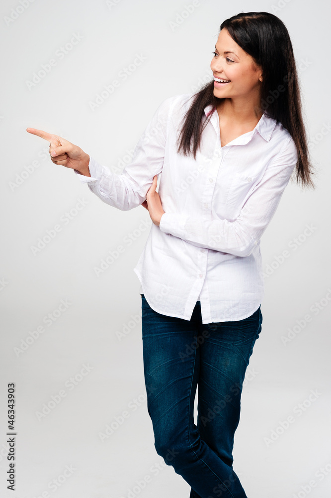 woman pointing woman pointing