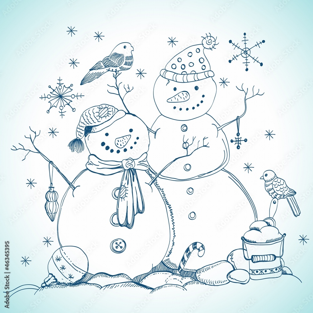 Sweet Christmas Card Drawing Maker Vector Download