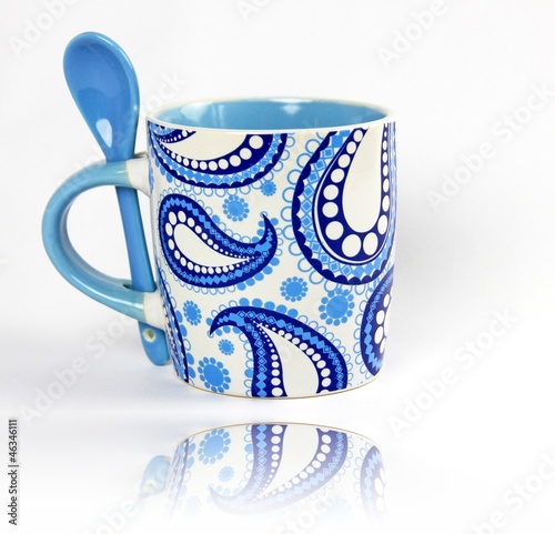 White and Blue Ceramic Mug