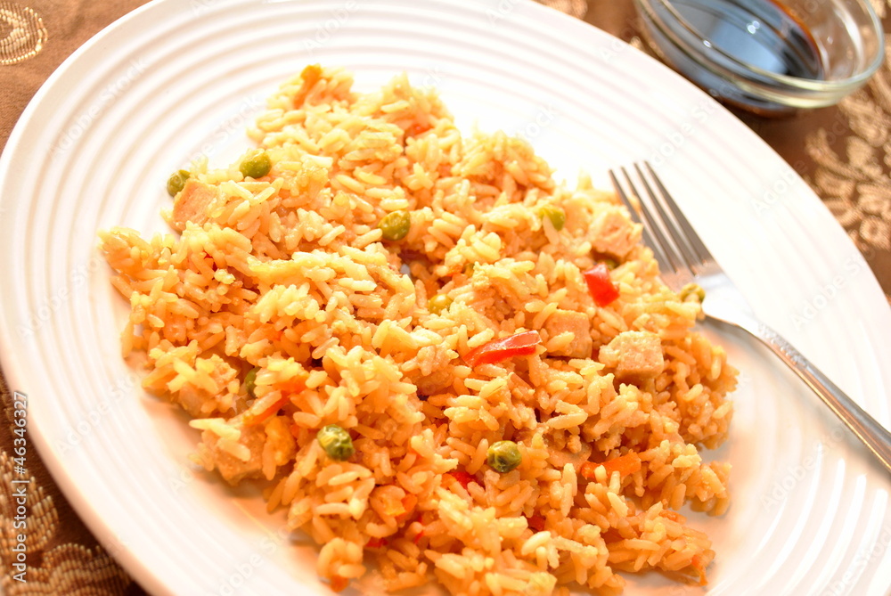 Chicken Fried Rice with a Fork Chicken Fried Rice with a Fork