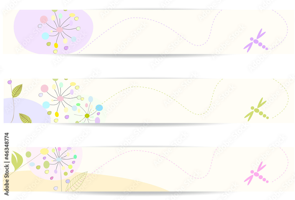 Fototapeta premium Bannières florales