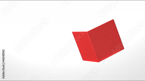 3d animation of  red cube