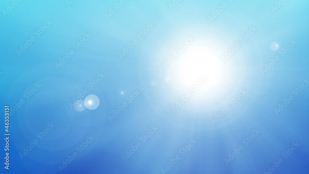 Beautiful sun over blue sky, HD 1080