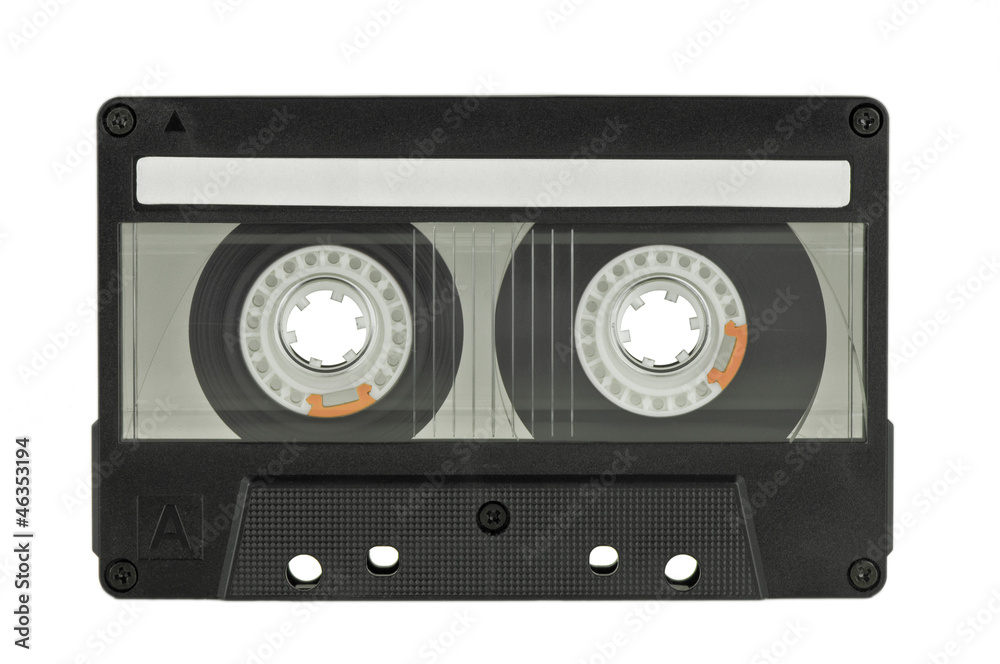 audio tape on pure white background