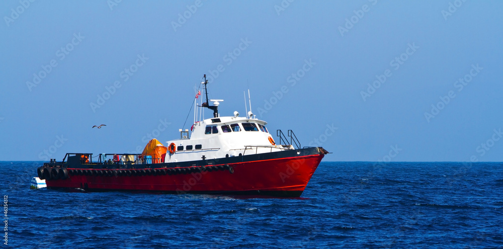 Commercial fishing boat off the coast of California, USA