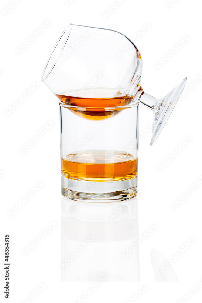 cognac brandy glass isolated on white background cognac brandy glass isolated on white background