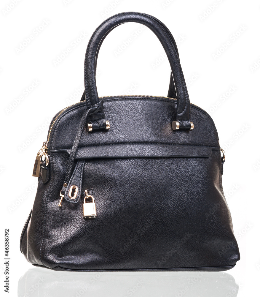 Black female bag isolated over white Black female bag isolated over white