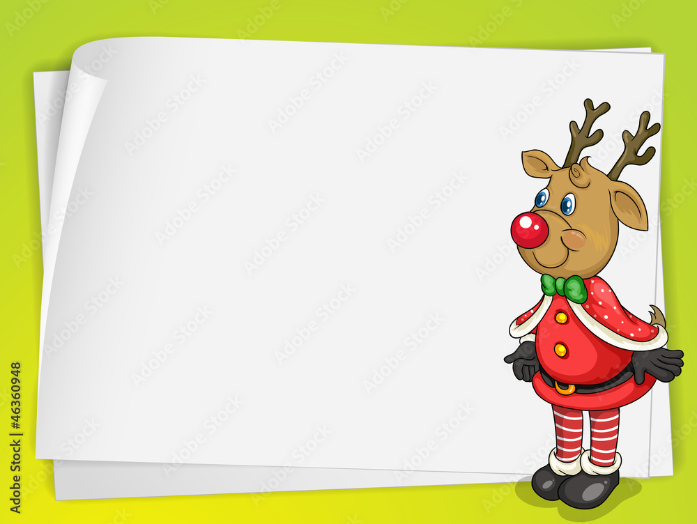 Fototapeta premium a paper sheets and a reindeer