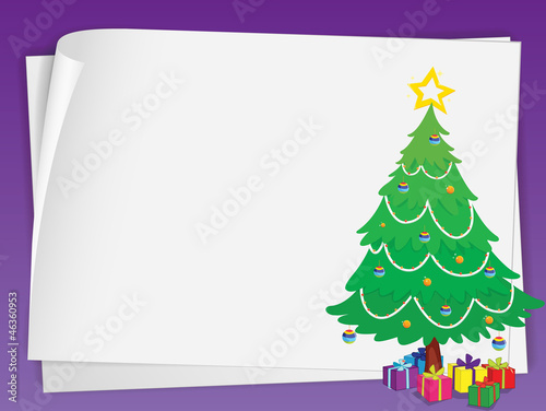 paper sheets and christmas tree