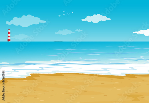 an ocean and a light house