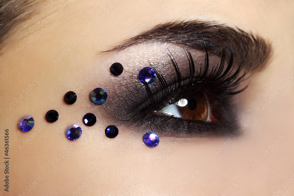 Fototapeta premium Eye with black fashion make-up