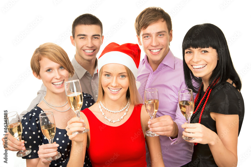 Happy business colleagues wishing you Merry Christmas Happy business colleagues wishing you Merry Christmas