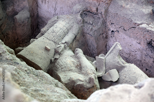 excavation of terracotta warriors of XiAn, Qin Shi Huang's Tomb,