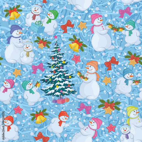 Seamless Christmas background. Vector